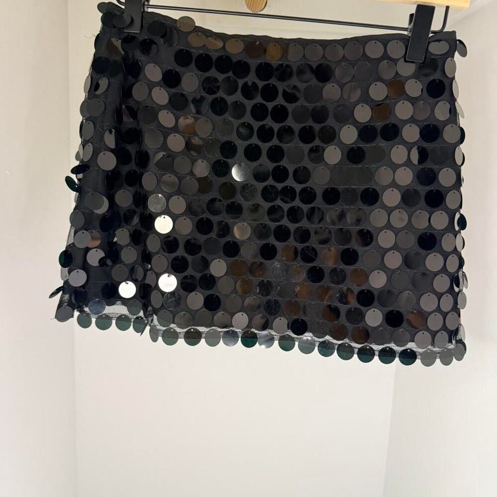 Women's Black and Silver Skirt